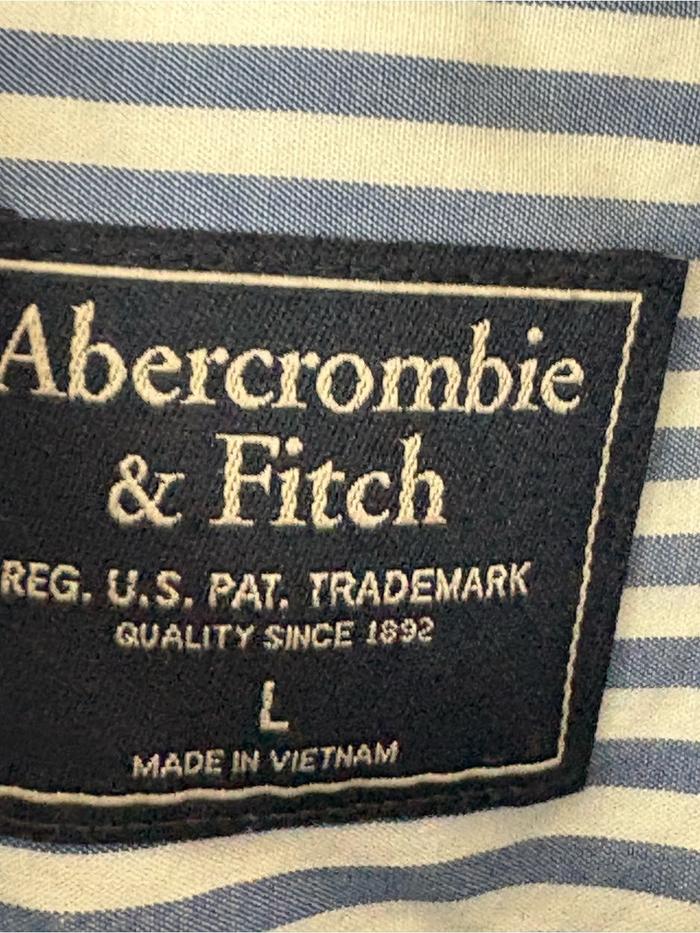 Abercrombie & Fitch Blue and White Striped Button-Down Shirt - Picture 3 of 8